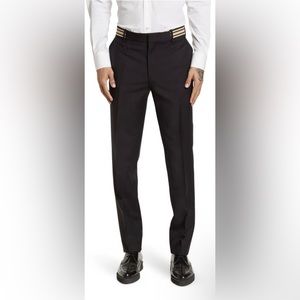 NWT Alexander McQueen Striped Waistband Wool Slim-Fit Trousers 50EU/34US $890.00